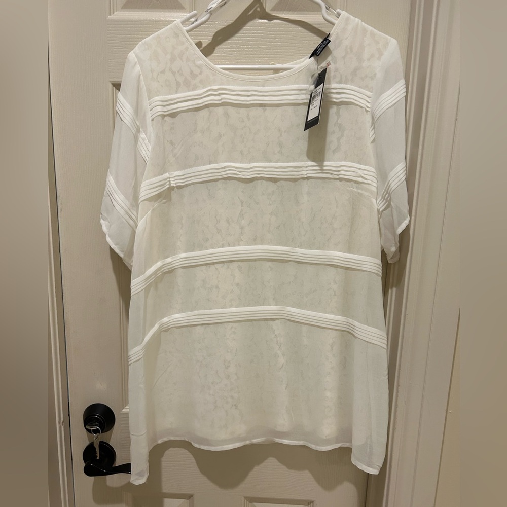 City Chic White Lace Blouse
